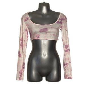 PrettyLittleThing Tie-Dye Cropped Long Sleeve Top 3/$20